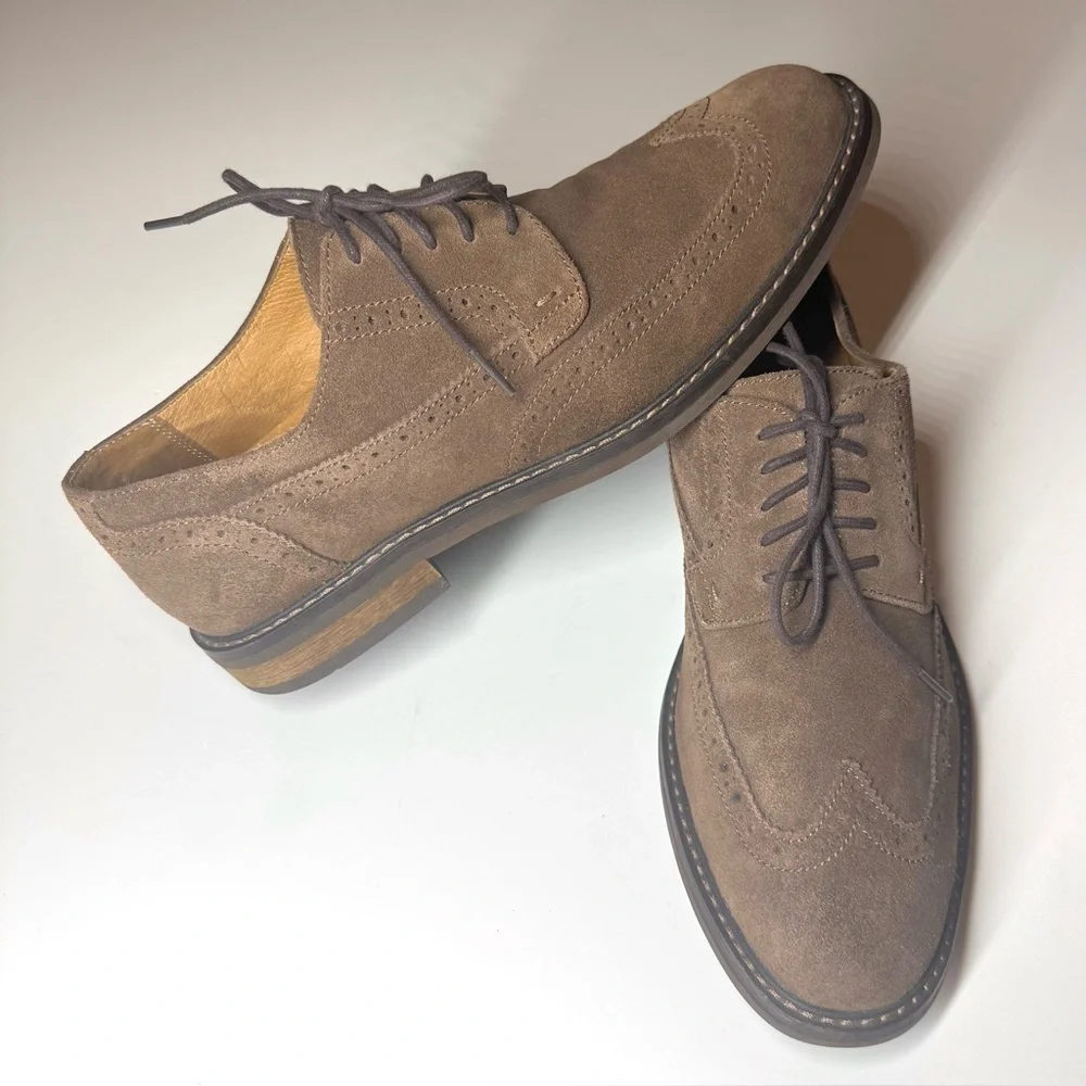 Vionic Men's Bruno Brown Suede Oxford Shoes Size- 10.5